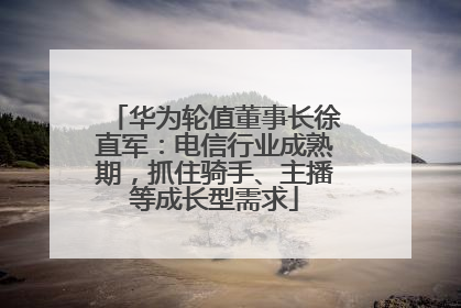 华为轮值董事长徐直军：电信行业成熟期，抓住骑手、主播等成长型需求
