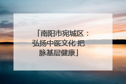 南阳市宛城区：弘扬中医文化 把脉基层健康