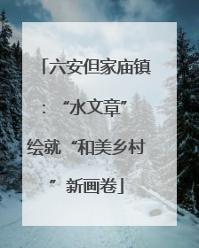 六安但家庙镇：“水文章” 绘就“和美乡村”新画卷