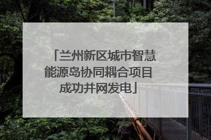 兰州新区城市智慧能源岛协同耦合项目成功并网发电