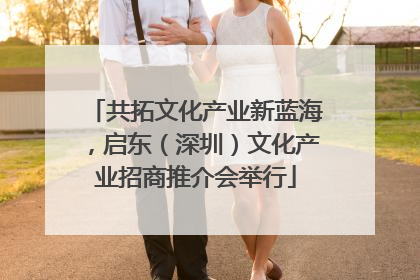 共拓文化产业新蓝海，启东（深圳）文化产业招商推介会举行
