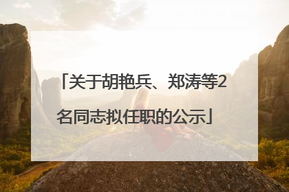 关于胡艳兵、郑涛等2名同志拟任职的公示
