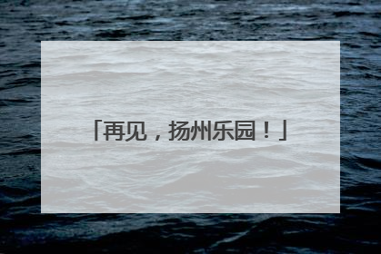 再见，扬州乐园！