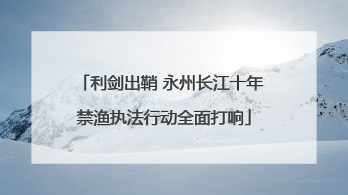 利剑出鞘 永州长江十年禁渔执法行动全面打响