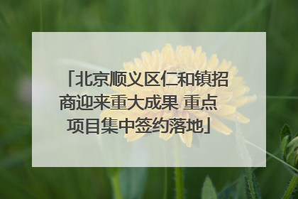 北京顺义区仁和镇招商迎来重大成果 重点项目集中签约落地