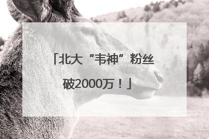 北大“韦神”粉丝破2000万！