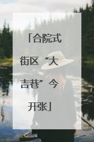 合院式街区“大吉巷”今开张