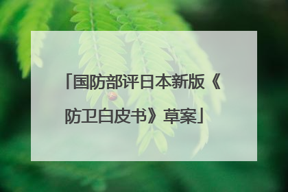 国防部评日本新版《防卫白皮书》草案