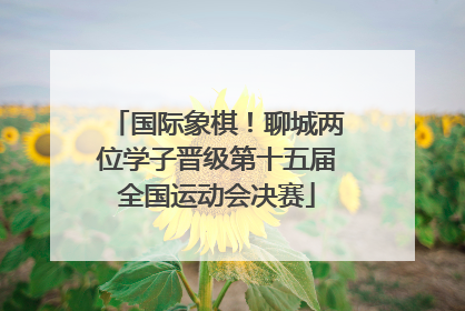 国际象棋！聊城两位学子晋级第十五届全国运动会决赛