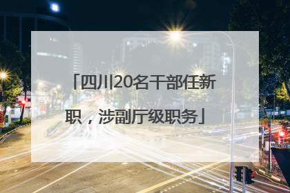 四川20名干部任新职，涉副厅级职务