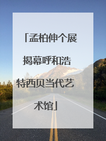 孟柏伸个展 揭幕呼和浩特西贝当代艺术馆
