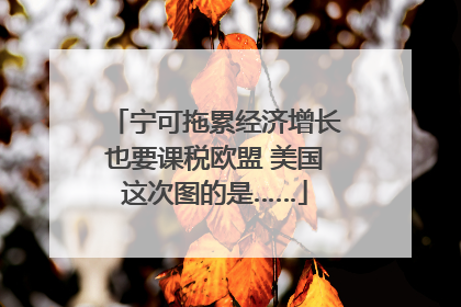 宁可拖累经济增长也要课税欧盟 美国这次图的是……