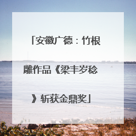 安徽广德：竹根雕作品《梁丰岁稔》斩获金鼎奖