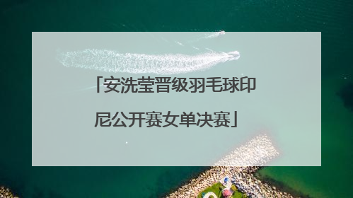 安洗莹晋级羽毛球印尼公开赛女单决赛