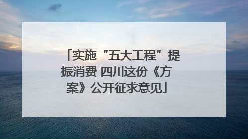 实施“五大工程”提振消费 四川这份《方案》公开征求意见