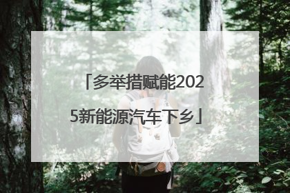 多举措赋能2025新能源汽车下乡