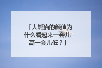 大熊猫的颜值为什么看起来一会儿高一会儿低？