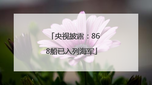 央视披露：868船已入列海军