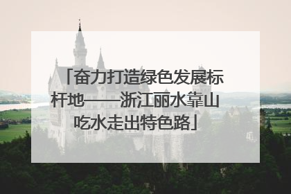 奋力打造绿色发展标杆地——浙江丽水靠山吃水走出特色路