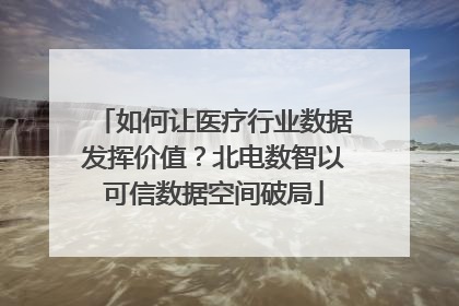 如何让医疗行业数据发挥价值？北电数智以可信数据空间破局