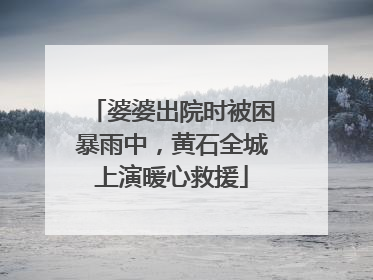 婆婆出院时被困暴雨中，黄石全城上演暖心救援