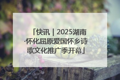 快讯｜2025湖南·怀化屈原爱国怀乡诗歌文化推广季开幕
