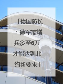 德国防长：德军需增兵多至6万才能达到北约新要求