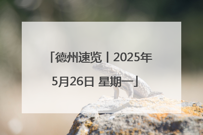 德州速览丨2025年5月26日 星期一