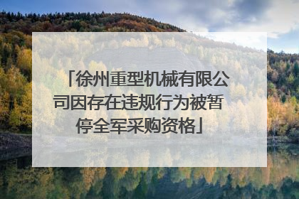 徐州重型机械有限公司因存在违规行为被暂停全军采购资格