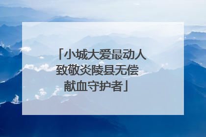 小城大爱最动人 致敬炎陵县无偿献血守护者