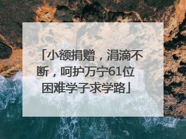 小额捐赠，涓滴不断，呵护万宁61位困难学子求学路