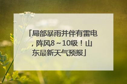 局部暴雨并伴有雷电，阵风8～10级！山东最新天气预报