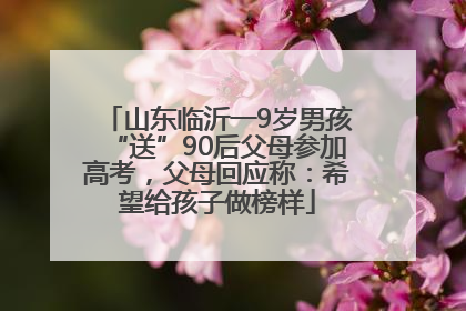 山东临沂一9岁男孩“送”90后父母参加高考，父母回应称：希望给孩子做榜样