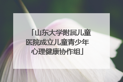 山东大学附属儿童医院成立儿童青少年心理健康协作组