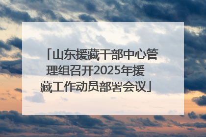 山东援藏干部中心管理组召开2025年援藏工作动员部署会议