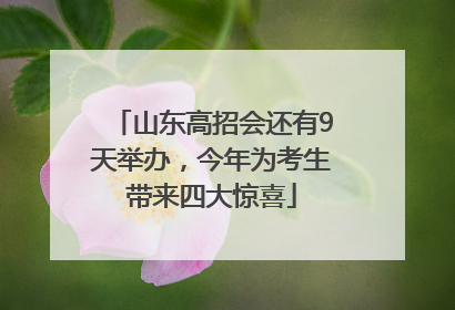 山东高招会还有9天举办，今年为考生带来四大惊喜