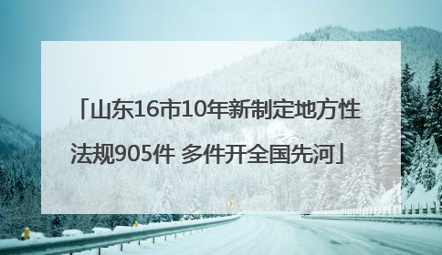 山东16市10年新制定地方性法规905件 多件开全国先河