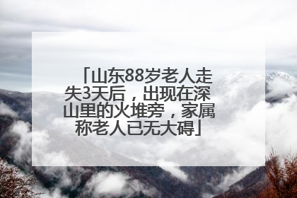 山东88岁老人走失3天后，出现在深山里的火堆旁，家属称老人已无大碍