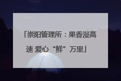 崇阳管理所：果香漫高速 爱心“鲜”万里