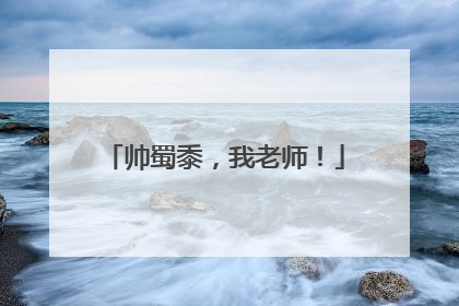 帅蜀黍，我老师！