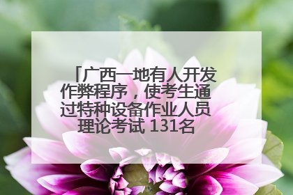 广西一地有人开发作弊程序，使考生通过特种设备作业人员理论考试 131名考生证书被撤销