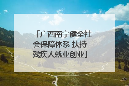 广西南宁健全社会保障体系 扶持残疾人就业创业