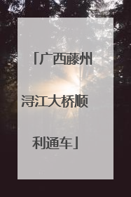 广西藤州浔江大桥顺利通车
