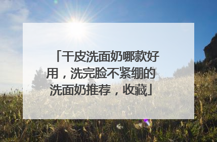干皮洗面奶哪款好用，洗完脸不紧绷的洗面奶推荐，收藏