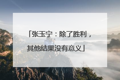 张玉宁：除了胜利，其他结果没有意义