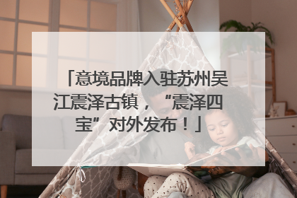 意境品牌入驻苏州吴江震泽古镇，“震泽四宝”对外发布！