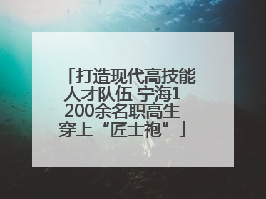 打造现代高技能人才队伍 宁海1200余名职高生穿上“匠士袍”