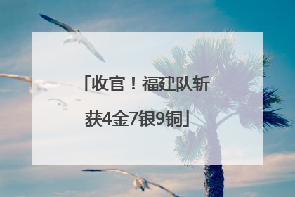 收官！福建队斩获4金7银9铜