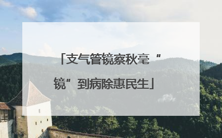 支气管镜察秋毫“镜”到病除惠民生