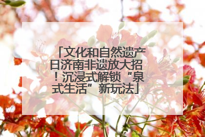 文化和自然遗产日济南非遗放大招！沉浸式解锁“泉式生活”新玩法